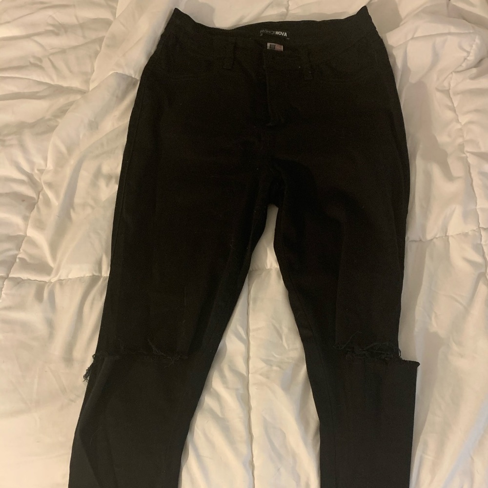 Black ripped jeans